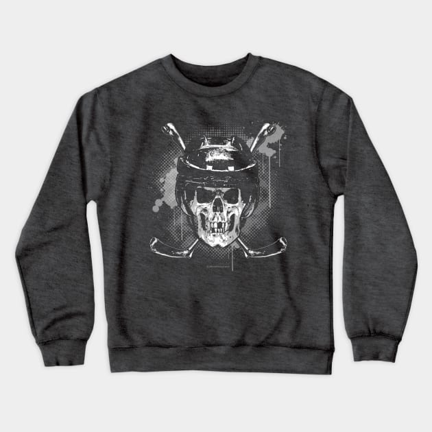 Hockey Skull Crewneck Sweatshirt by eBrushDesign